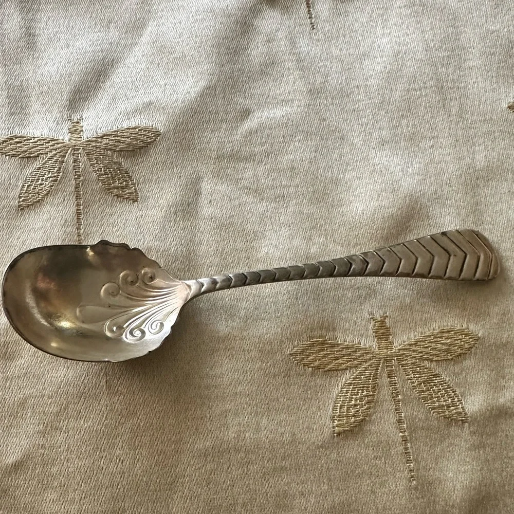 Pre 1891 Watts & Ryland Scallop Shaped Sugar Spoon.